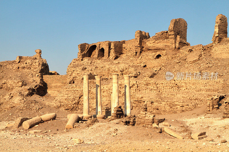 杂志和围墙，Medinet Habu，底班墓地，卢克索，埃及